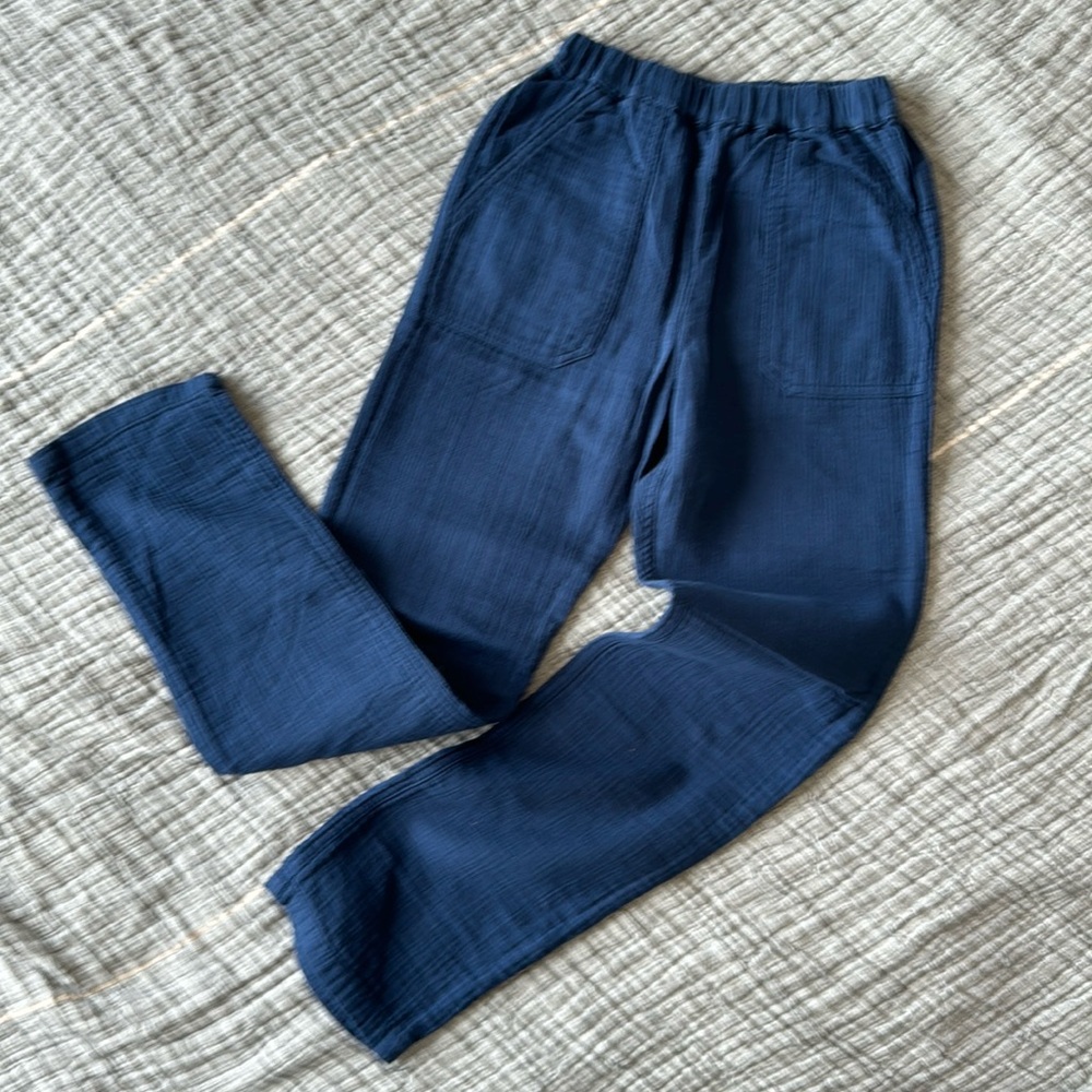 BONTON gauze pants. Navy blue. Size 10